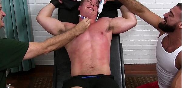  Pervy older dude and Ricky Larkin restrain and tickle JC